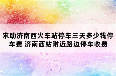 求助济南西火车站停车三天多少钱停车费 济南西站附近路边停车收费